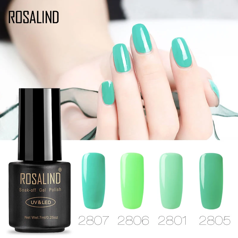 ROSALIND 7 мл Лак для ногтей серии зеленого цвета лак Полупостоянный | Красота и