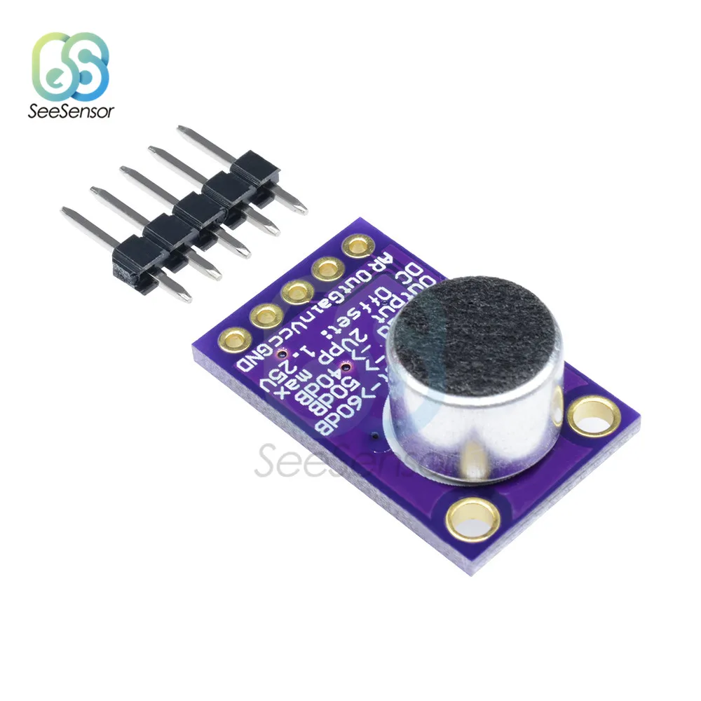 Микрофон MAX9814 плата с автоматическим управлением усилением для Arduino