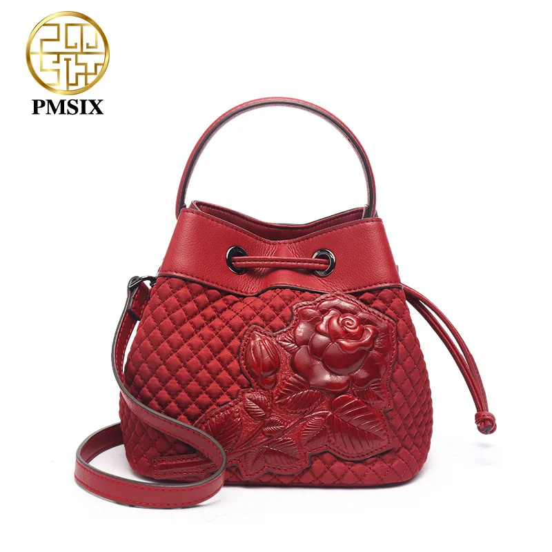 PMSIX 2020 Высококачественная рельефная холщовая женская сумка через плечо с