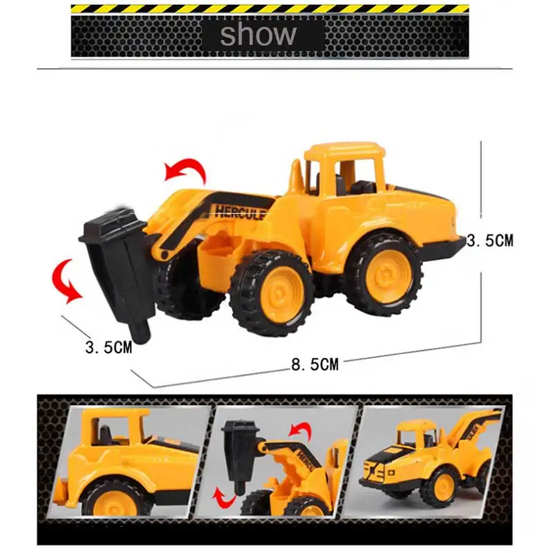 1pcs opp package 6 шт./компл. Детские инженерные автомобили игрушки для мальчиков и девочек, имитация инерционная монтируемая Автомобильная Детская игрушка сплава экскаватор подарок Новая игрушка - Цвет: 1pcs opp package