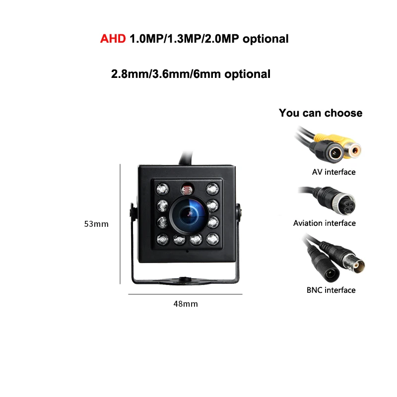 Бесплатная доставка AHD 3 6 мм 1.0MP IR ночного видения Мини HD Автомобильная камера для