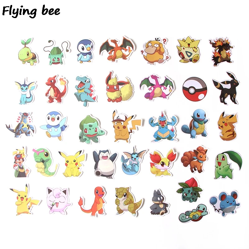 Flyingbee 37 шт Мультяшные граффити наклейки для детей DIY багаж ноутбук автомобильный