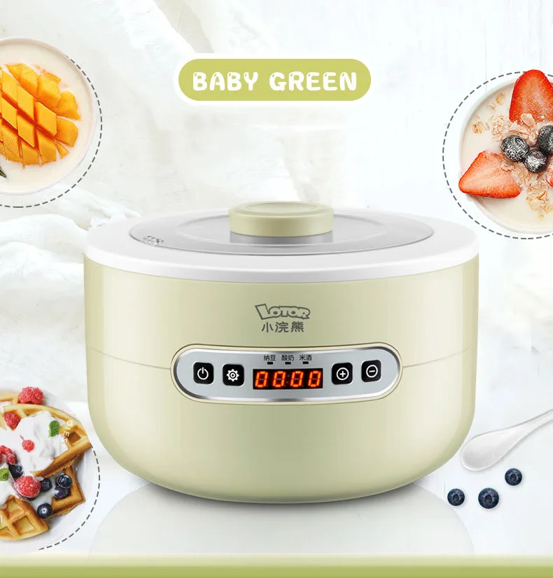 Kbxstart 220 V многофункциональный автоматический изготовитель йогурта машина Natto рисовое вино йогурт DIY Инструменты ферментационная машина 1L стекло Linner