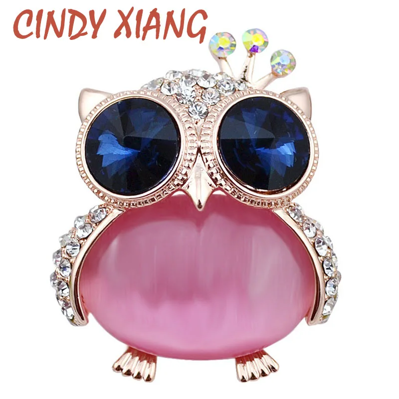 Женские броши и булавки CINDY XIANG 2 цвета на выбор с большим опалом милой совой Броши