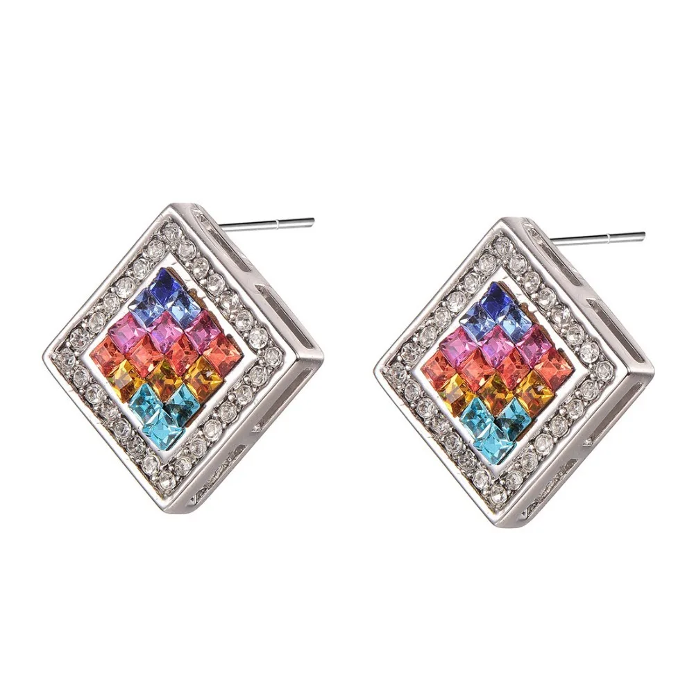 

Yellow&Green Crystal Zircon White Crystal Zircon 925 Sterling Silver Earrings Free Shipping Fashion Earrings PE33
