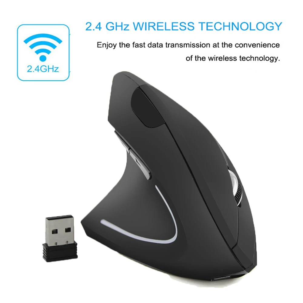 CHYI Вертикальная мышь USB эргономичная Беспроводная игровая с светодиодный