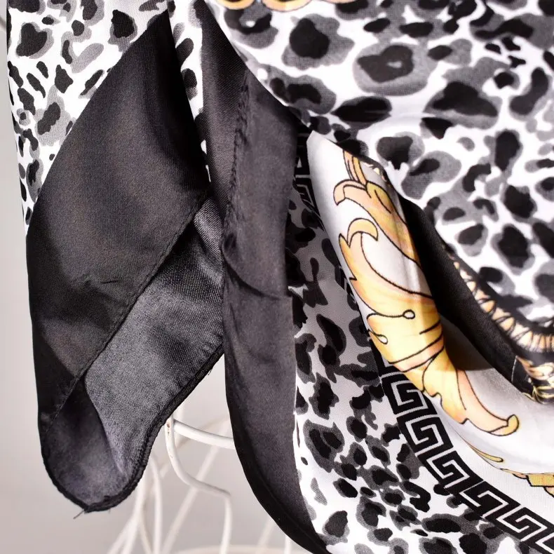 Женский шелковый шарф шелковая шаль с цветочным принтом 90x90 см|Женские шарфы| |