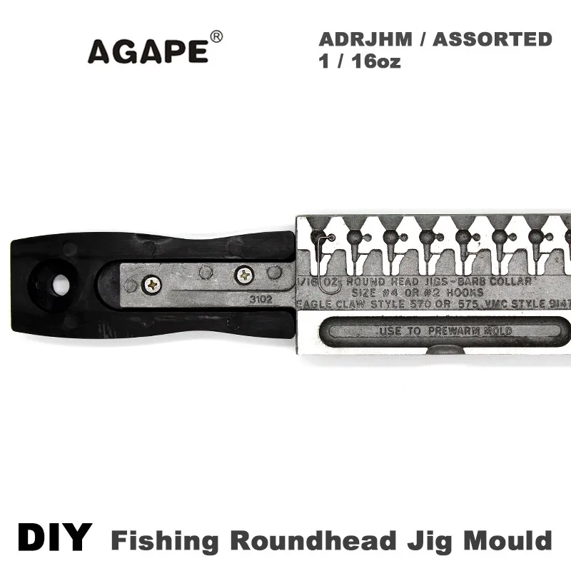 Agape DIY рыболовная форма с круглой головкой ADRJHM/Ассорти комбинированная 1/16 унций (1