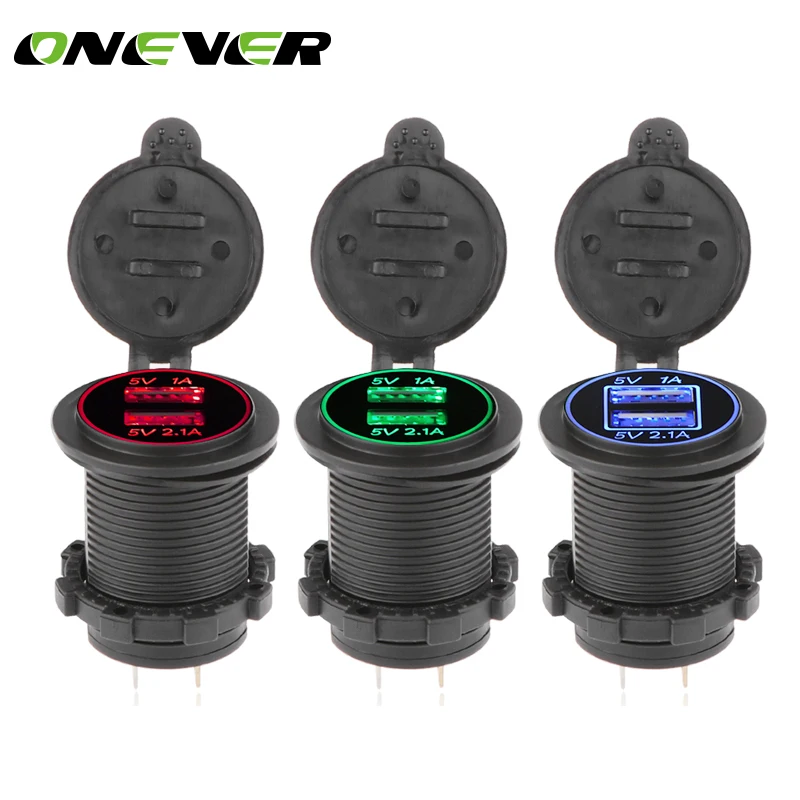 

Зарядное устройство Onever 12-24 В с двумя USB-портами А