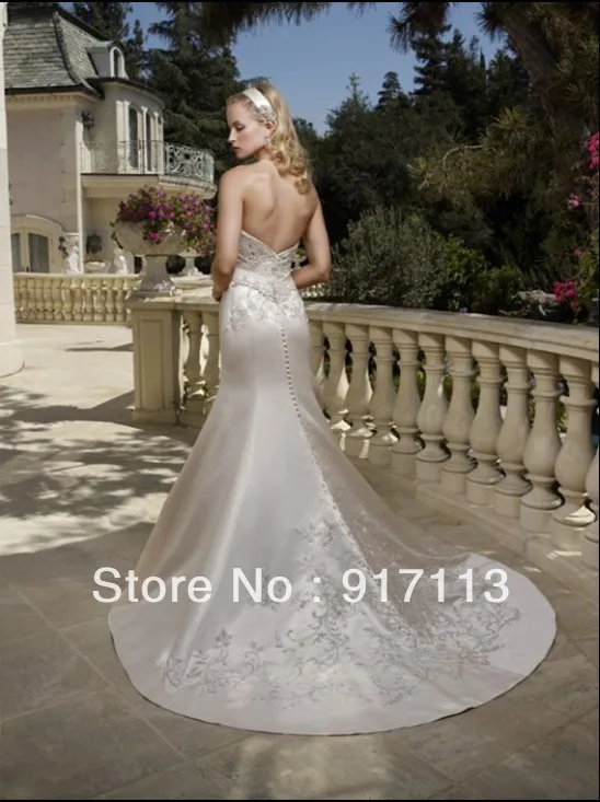 Thick champagne color embroidery Mermaid wedding dress custom all size | Свадьбы и торжества