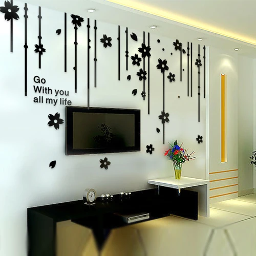 

Painting acrylic crystal three-dimensional wall stickers tv wall stickers wedding gift