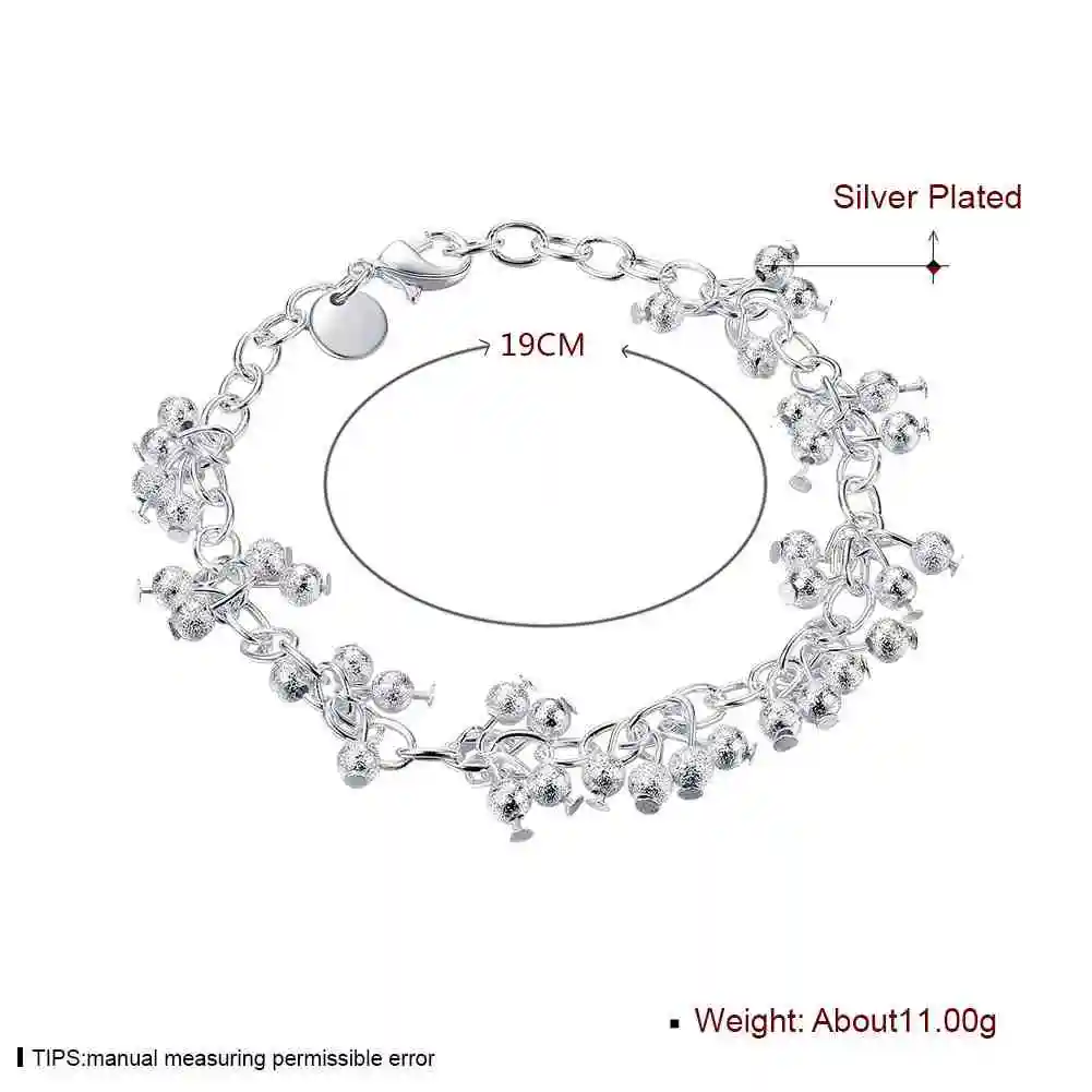 Горячая распродажа! Посеребренный браслет для мужчин 19 см цепочка с песком и