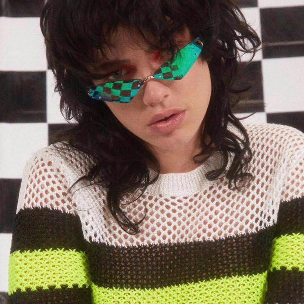 Женские солнцезащитные очки кошачий глаз Винтажные Солнцезащитные без оправы в