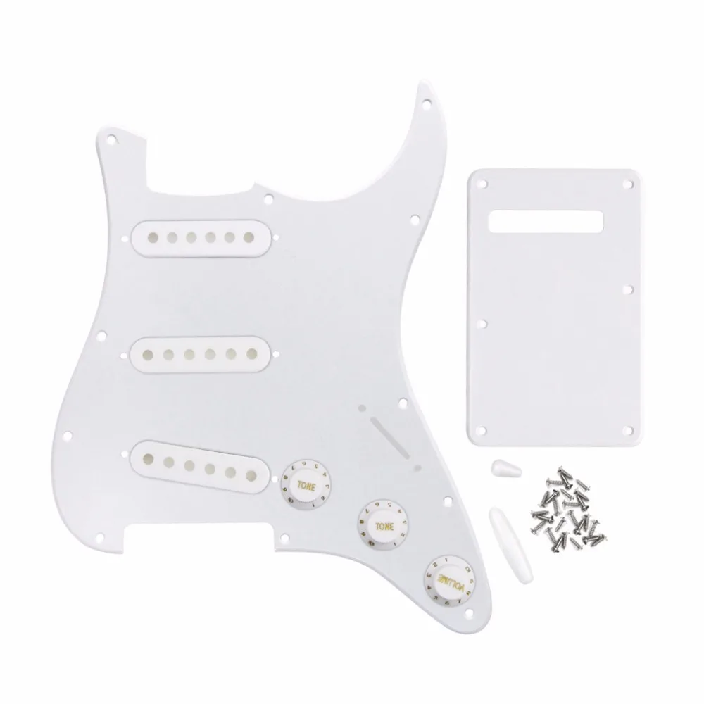 FLEOR 1Ply белый 11 Отверстие Strat накладка на гитару sss задняя пластина Пикап Чехлы 2T1V