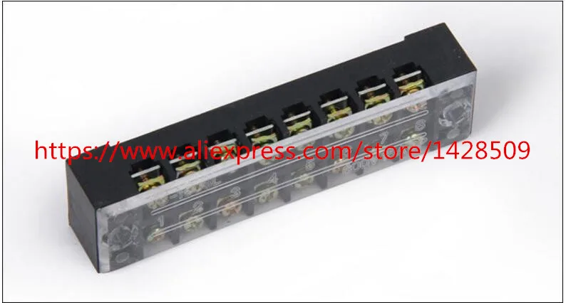 

High Quality Dual Row 8 Position Covered Screw Terminal Strip 600V 15A TB-1508
