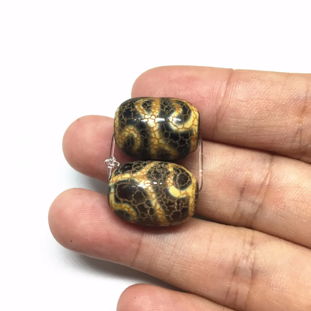 2pcs/lots Natural Agate Stone 13mm*17.5mm Tibetan Dzi Beads Special Totem For Jewelry Making Bracelet Necklace | Украшения и