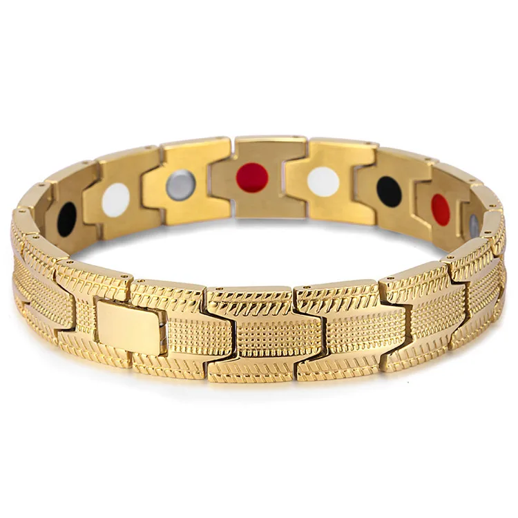 

Stainless Steel Bracelet Black Man's Magnet Germanium Anion Far Infrared Bracelet