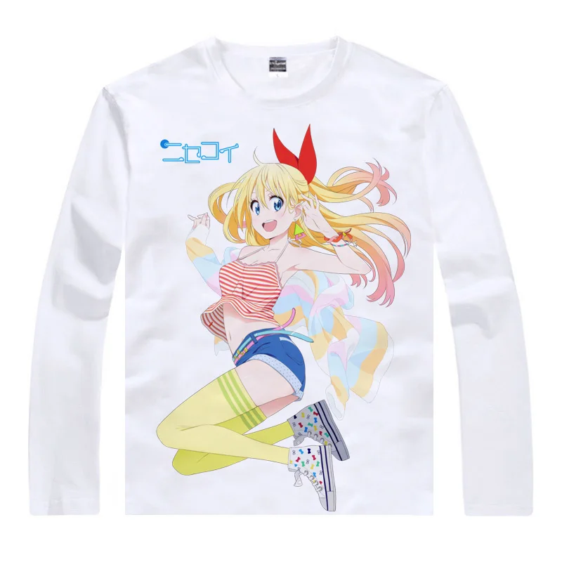 Coolprint Футболка с изображением в стиле аниме Nisekoi ложным подолом футболки