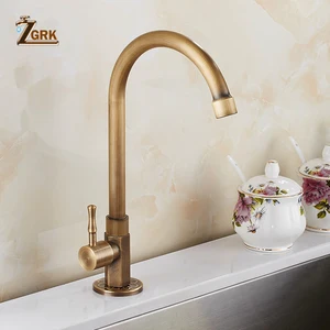 single cold water faucet copper antique style kitchen taps 360 swivel balcony outdoor sink faucet free global shipping