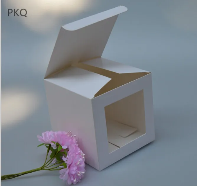 20 штук 10x10x20 см прозрачный ПВХ крышкой белая крафт-Бумага коробке мыло ручной