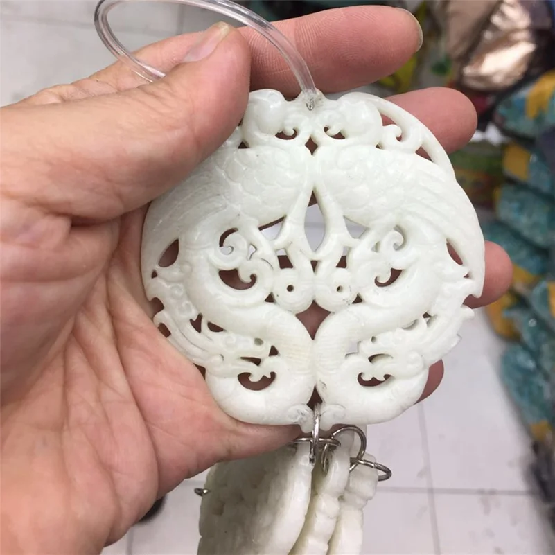 Charms Traditional Asia Ancient Vintage Sculpture Carving Art Pattern White Semi Precious Stone Pendant For Necklace DIY Jewelry | Украшения