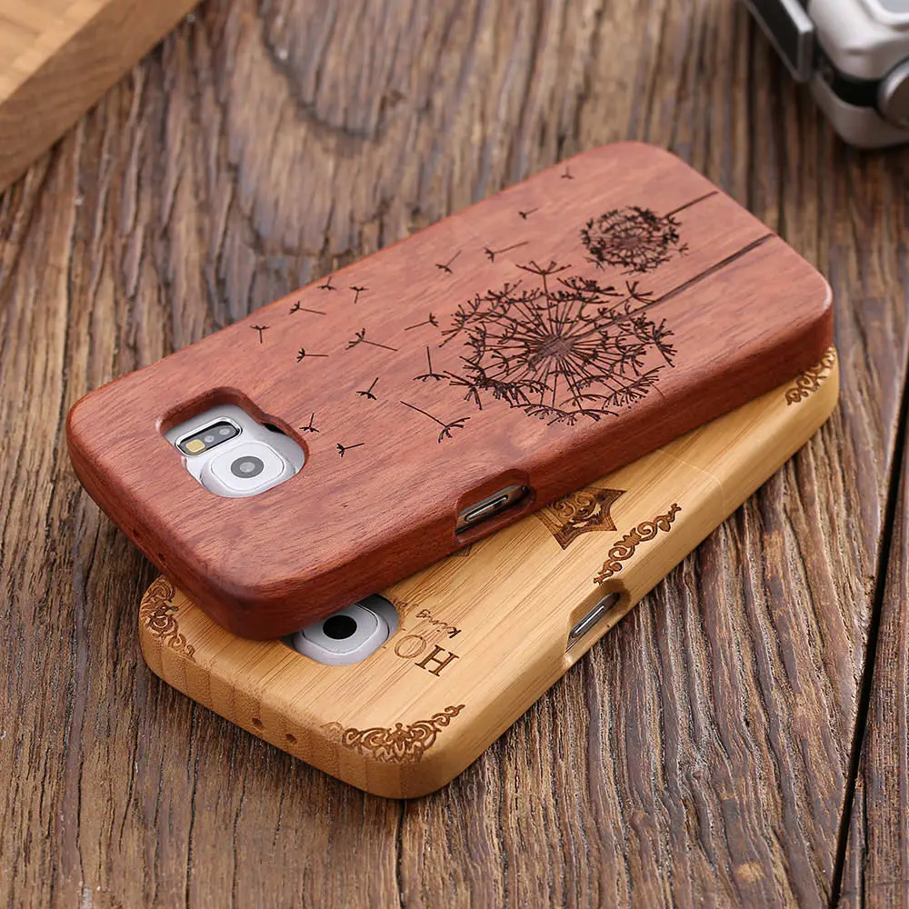 KISSCASE Натуральный Деревянный чехол для телефона Samsung S6 edge Чехол ретро дерево
