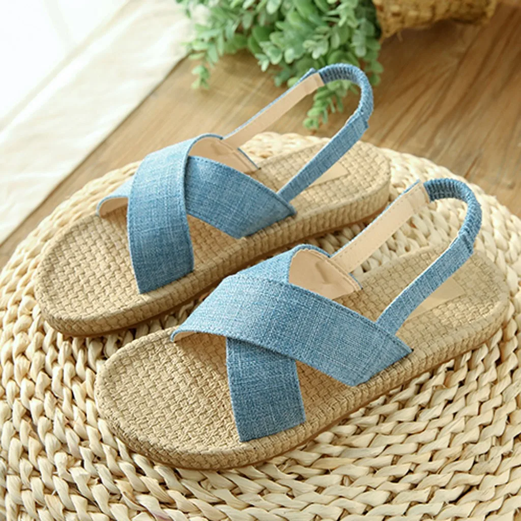 Сандалии с открытым носком в богемном стиле женские летние пляжные шлепанцы без