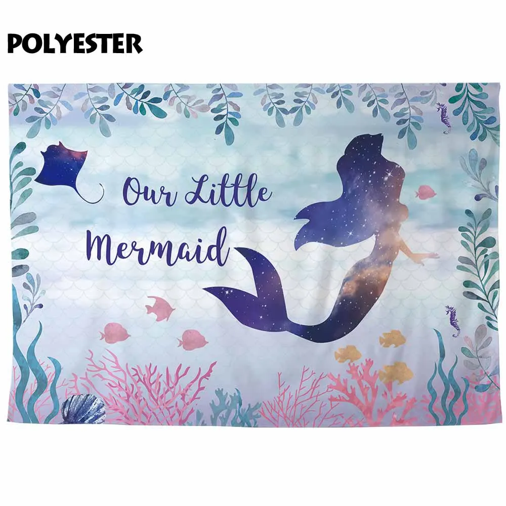 Allenjoy Русалочка фон Фотофон сказочная вода трава рыба Коралл День Рождения