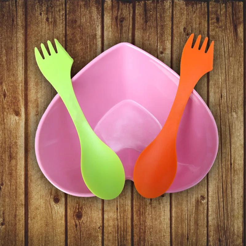 Портативный многофункциональный набор посуды Spork 6 шт./компл. 3 в 1 нож вилка ложка