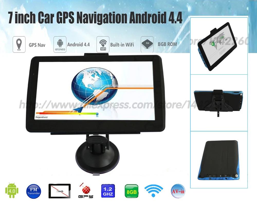 Автомобильный GPS навигатор 7 дюймов Android 8G 512 МБ Bluetooth Wi Fi для России и Европы|GPS