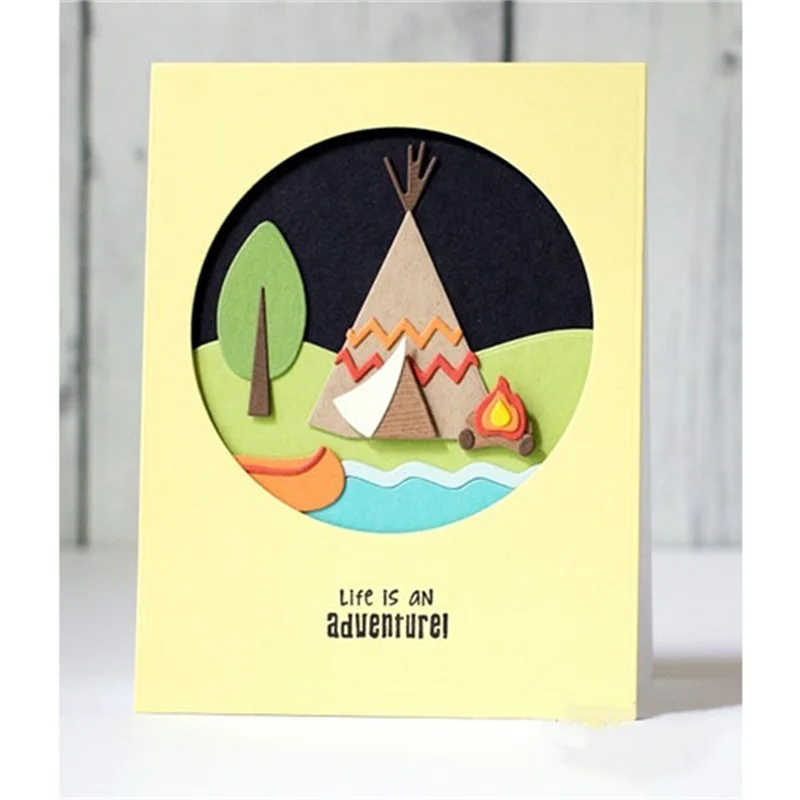 Металлические трафареты для высечки дикого лагеря лодки сделай сам скрапбукинг