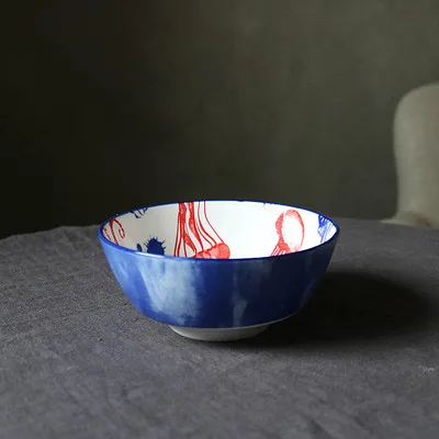 1piece bowl Синий океан серии тарелка морская лошадь Медузы неглазурованная Посуда Чаша/тарелка тарелки набор 1 шт./лот - Цвет: 1piece bowl