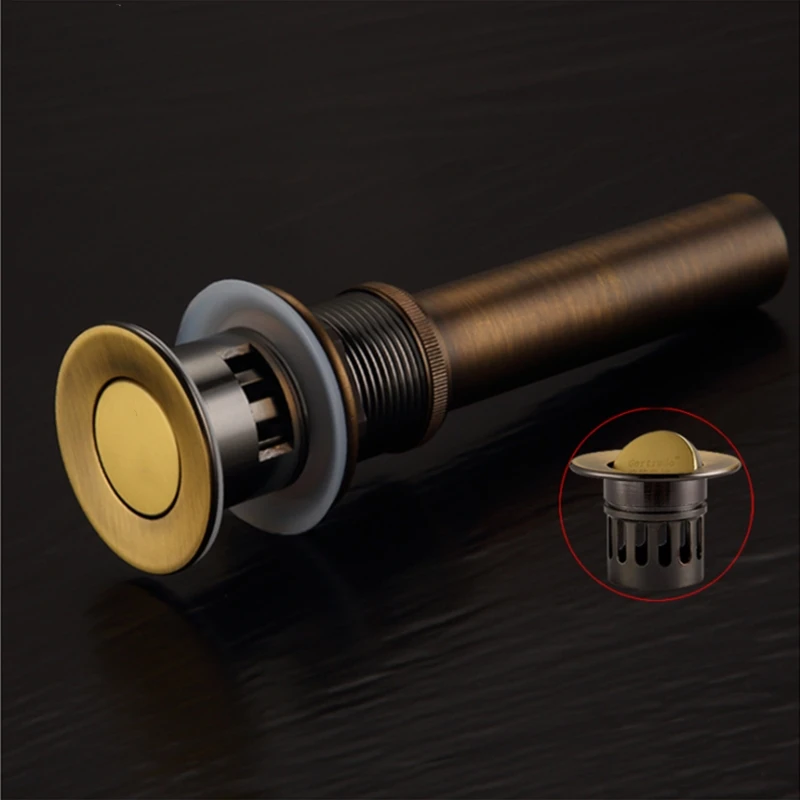 1 шт. качественный латунный Слив для ванной комнаты с переливом античный слив |