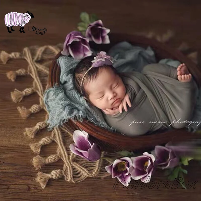 Реквизит для фотосъемки новорожденных детей 100% одеяло ручной работы с