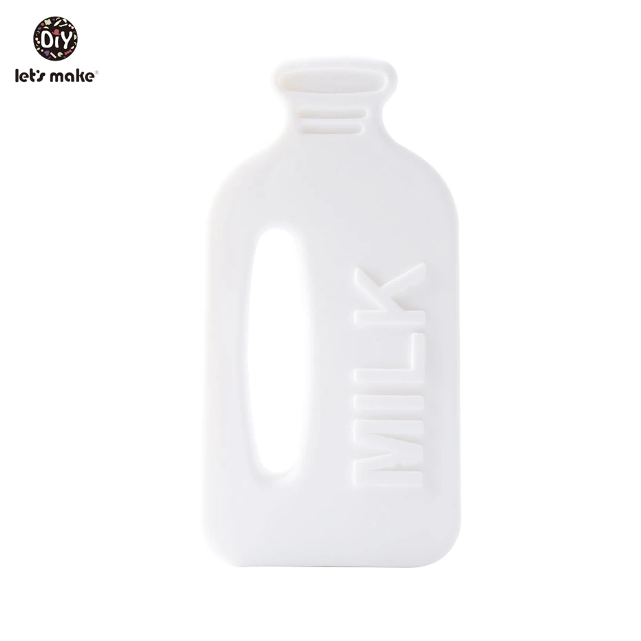 white Let's make силиконовая Подвеска для детей BPA бутылка для молока форма детский подарок на год Пищевая силиконовая Прорезыватель кусающий очаровательный Прорезыватель для зубов - Цвет: white