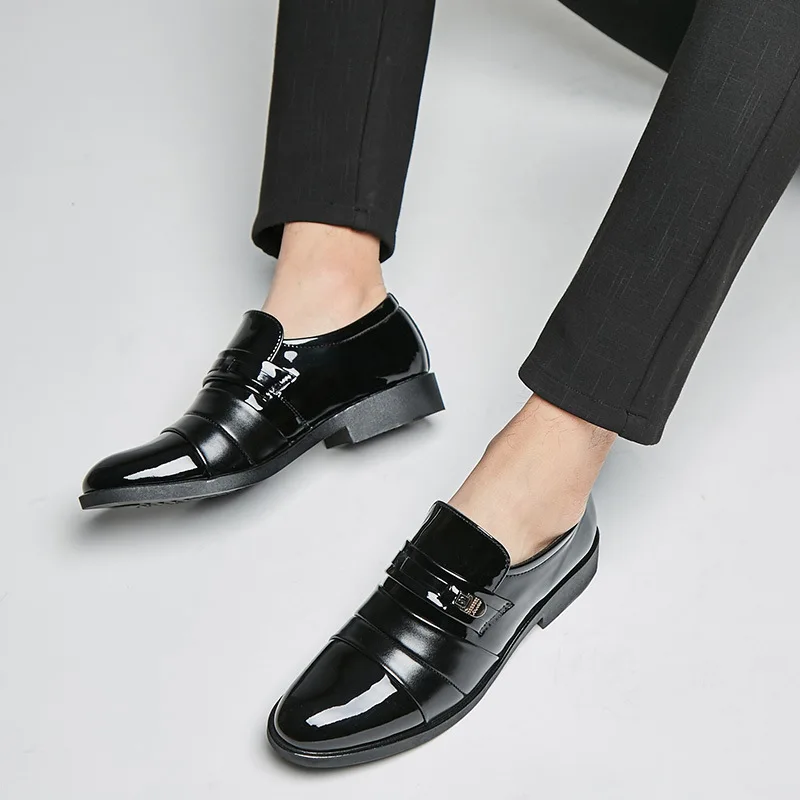 REETENE 2019 новейшие официальные туфли с острым носком классические мужские лоферы кожаные оксфорды для мужчин свадебные туфли слипоны офисная... от AliExpress RU&CIS NEW