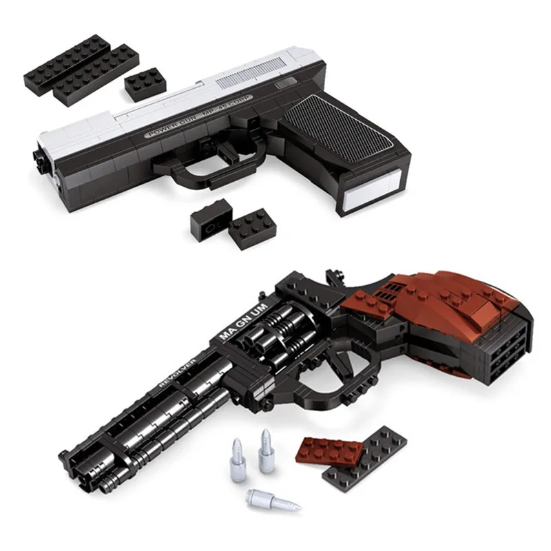 MP-45 полуавтоматическая модель оружия 1:1 3D 268 шт. черная пистолета конструктор
