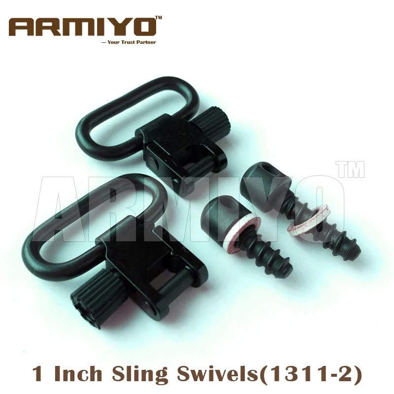 

Armiyo Tactical 1" 25.4mm Rifle Gun Sling Swivels Wood Screws Fit Most bolt action with fore end wood Hunting Shooting 1311-2