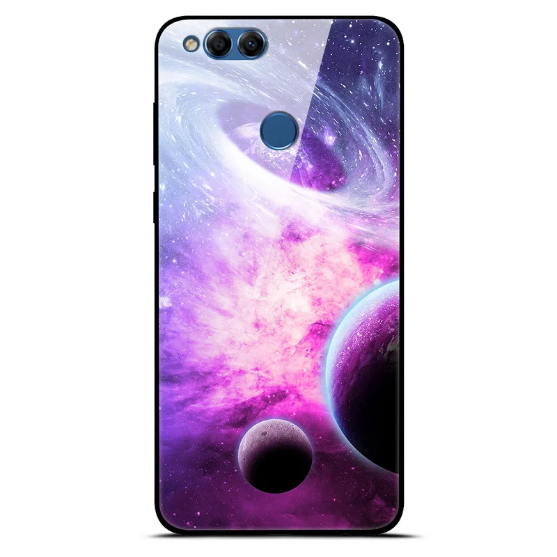 Чехол из закаленного стекла для huawei Honor 7X, задняя крышка из поликарбоната, защитный чехол для телефона huawei Honor 7X7 X X7, мягкий чехол-бампер из ТПУ 5,93 дюйма - Color: 37