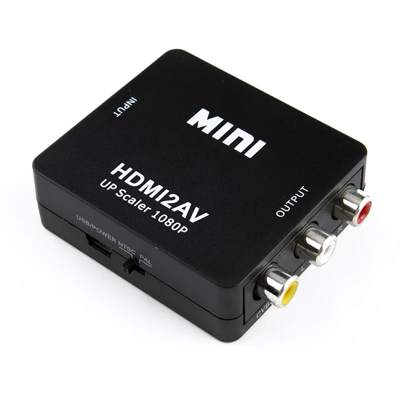 Мини HDMI К AV адаптер Поддержка аудио и видео (CVBS) к преобразователь RCA AV/CVSB L/R 1080P