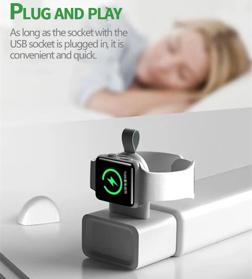 Ouhaobin Fast Wireless Charger Portable USB for Apple Watch/iWatch Series 4 40/44mm Magnetic Charging 516#2 | Электроника