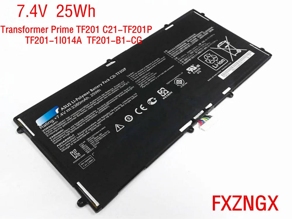 

Новый Аккумулятор 7,4 Вт · ч, C21-TF201P в, 25 Вт · ч, для ASUS Transformer Prime TF201, TF201-1I014A, TF201-B1-CG, C21-TF201P