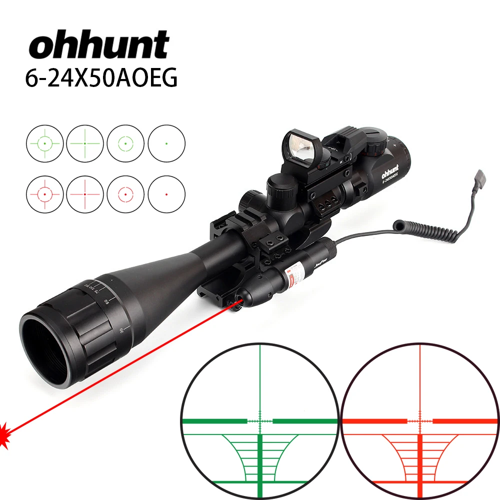 Ohhunt 6 24x50 AOEG охотничий дальномер прицел с голографическим 4 красный зеленый