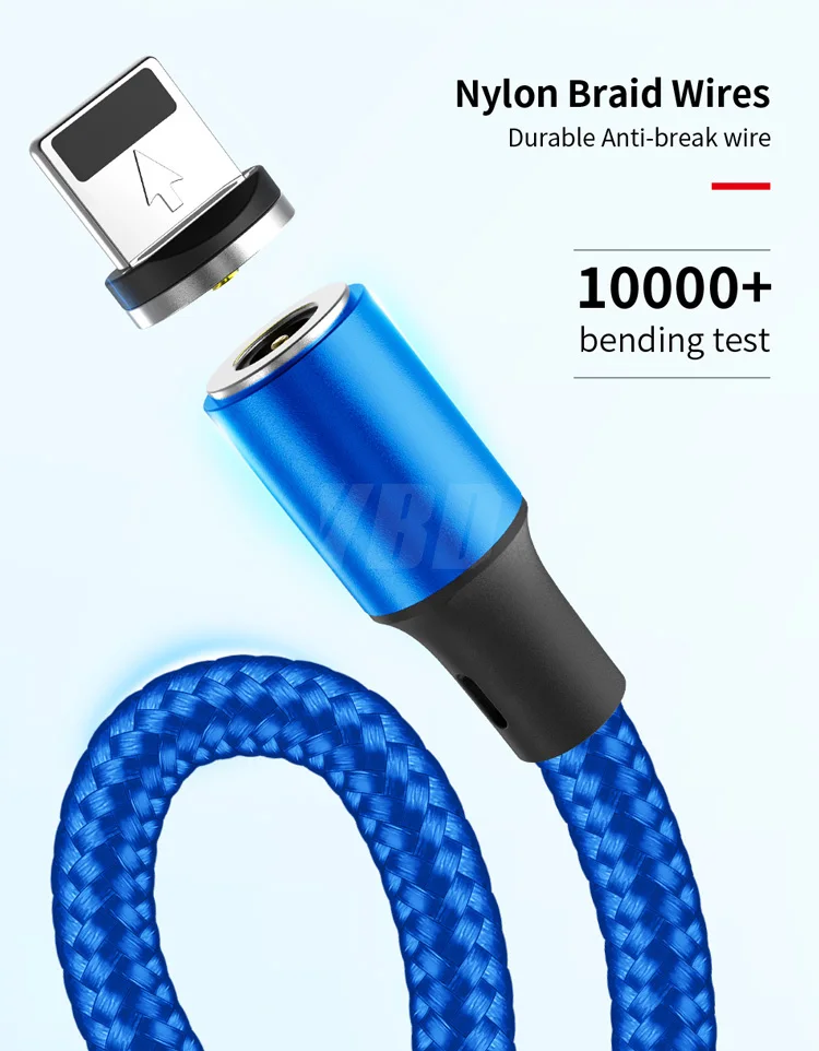 YBD Магнитный кабель usb c кабель зарядное устройство для huawei Honor xiaomi redmi микро-usb-кабель для зарядки Шнур для iPhone samsung galaxy