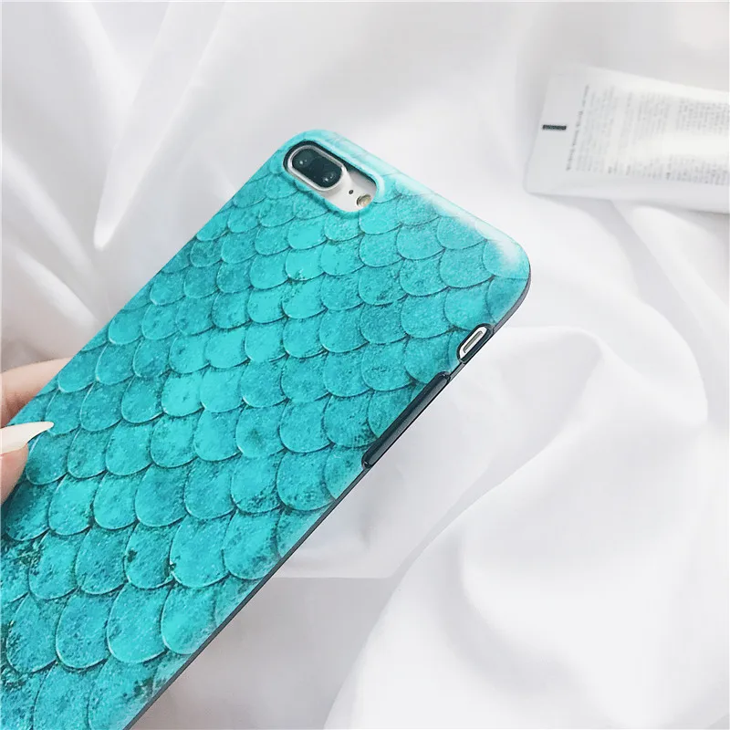 Stelllife модный синий Русалка рыбий чешуи чехол для телефона iPhone 8 Plus Мягкий
