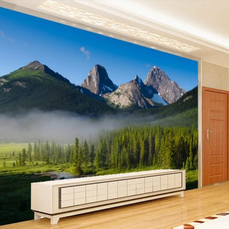 3D обои Beibehang фото на заказ Настенные с изображением гор леса пейзажа дома