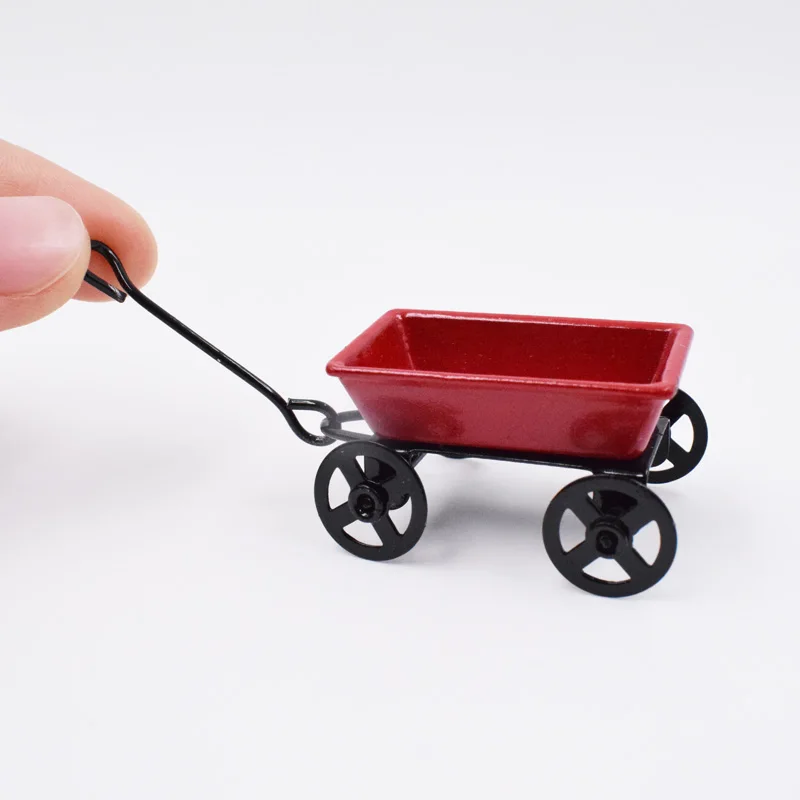 1/12 Scale Dollhouse Miniature Metal Garden Trail Car Ourdoor Decoration Miniaturas Pretend Play Accessories Toy|pretend play|dollhouse miniatures