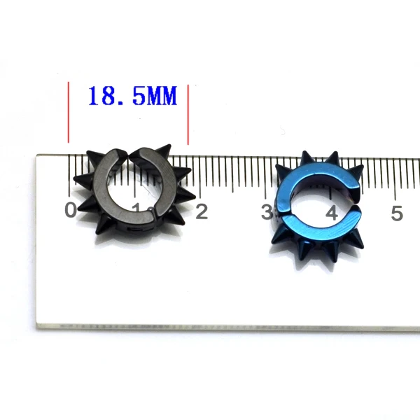 2 pieces Fashion Men Clip Earring Titanium Steel Round No Piercing Ear Cuff Wrap Black Stainless | Украшения и аксессуары