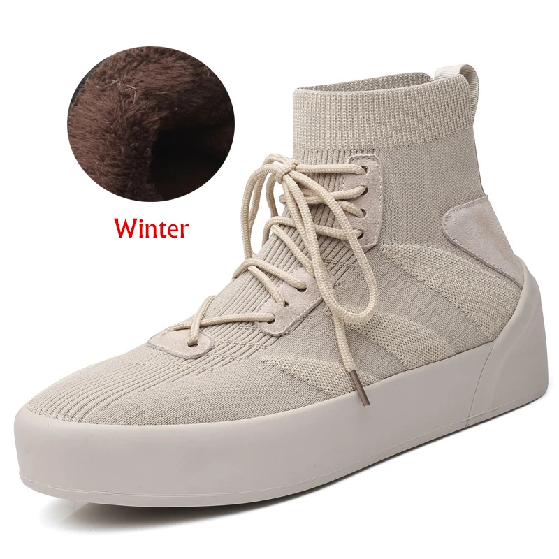 Winter Khaki Misalwa/мужские носки, 38-45, высокие, повседневные, тянущиеся, мужские, вулканизированные, зимние, весенние, на шнуровке, кроссовки на плоской подошве/2,5 см, увеличивающие рост - Цвет: Winter Khaki
