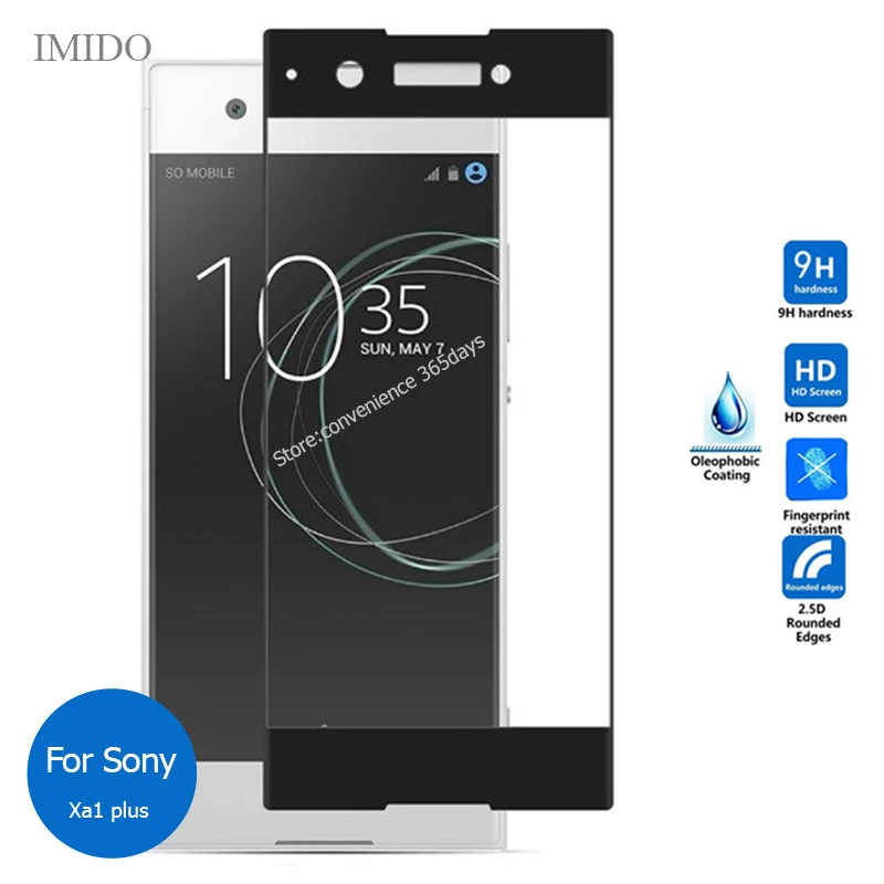 Для Sony Xperia Xa1 plus полное покрытие закаленное стекло Защита экрана 9H защитная